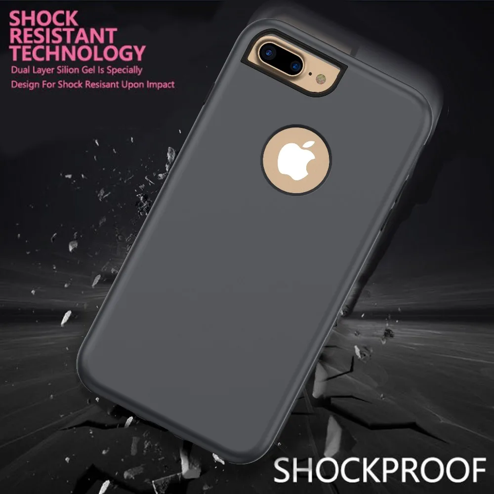 Роскошный чехол GKK для Apple iPhone 6 7 8 Plus три в одном мягкая Жидкая силиконовая задняя