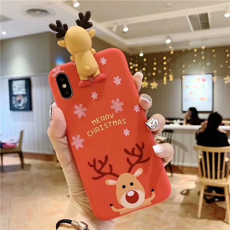 MOLIKE чехол для iPhone X XR XS MAX S 6 s 7 8 плюс милый мультфильм Рождество Мягкий ТПУ