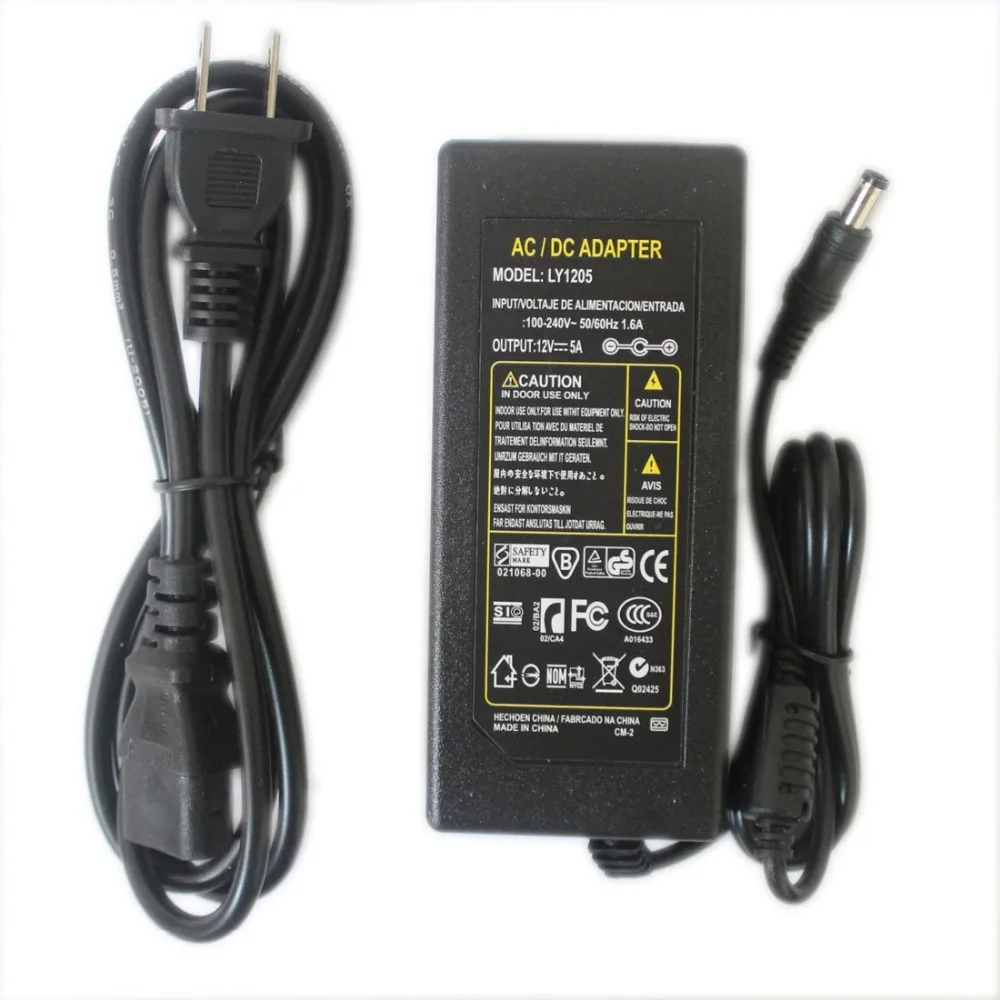 AC 100 240 В к DC 12 5A импульсный источник питания адаптер 2 1 мм X 5 штекер для