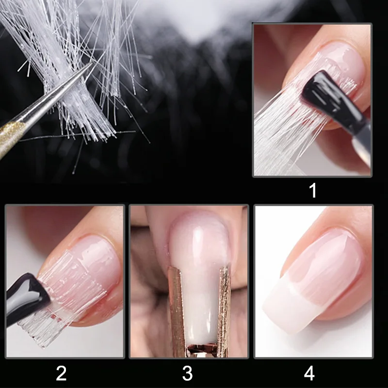 Fibernails стекловолокно для ногтей Акриловые Советы волокно стекло ногтей все для маникюра волокно стекло гвозди шелк здание Маникюр наращивание ногтей 50см 20см шелк для ремонта ногтей