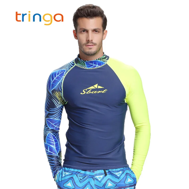 Мужская купальная рубашка Rashguard одежда для серфинга и дайвинга с защитой от