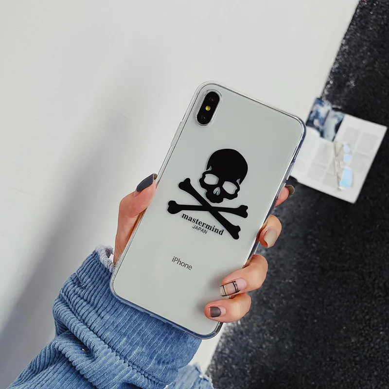 Роскошный мягкий чехол Philip Skull для iPhone 8 plus X XS Max XR Прозрачный 6 телефона 6s 7 мягкие
