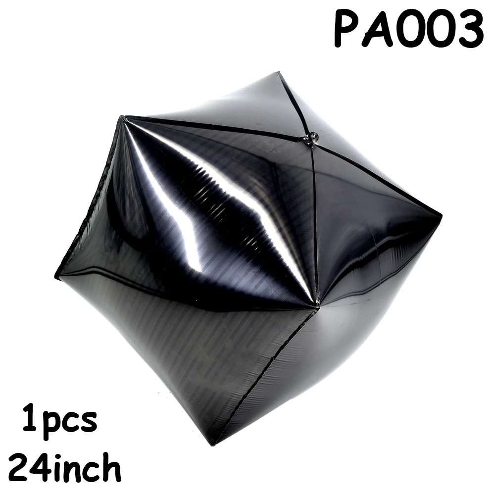 PA003 cube black 10 шт. 24 дюйма 3D Алмазный Куб фольга Воздушные шары День рождения вечерние Droopback гелиевая фольга квадратный Свадебный шар украшения для вечеринок - Цвет: PA003 cube black