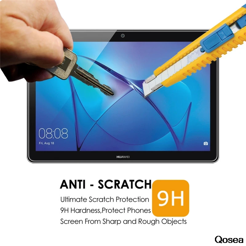 Qosea для huawei MediaPad T3 10 закаленное стекло 9 H Ultra Clear Экран протектор фильм T5 M5 8 4 дюйма