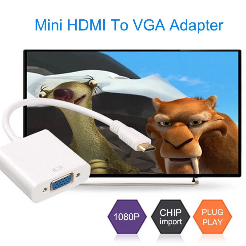 EGRINCY Mini HDMI вход для VGA выход HDMI Мужской адаптер для VGA Женский конвертер кабель 1080P для PS3/4 xbox 360 HDTV камера телефон