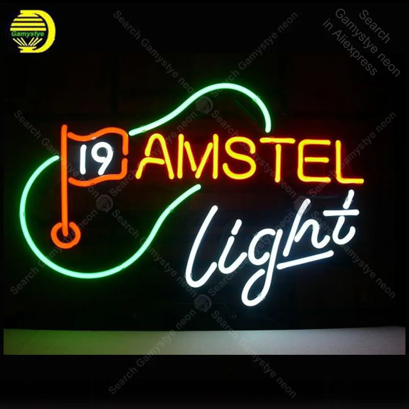 

Neon Sign for Amstel 19Th Hole Golf l Neon Bulb Sign Light wall sign for Room Custom nein sign Express Lamp Beer room Accesaries