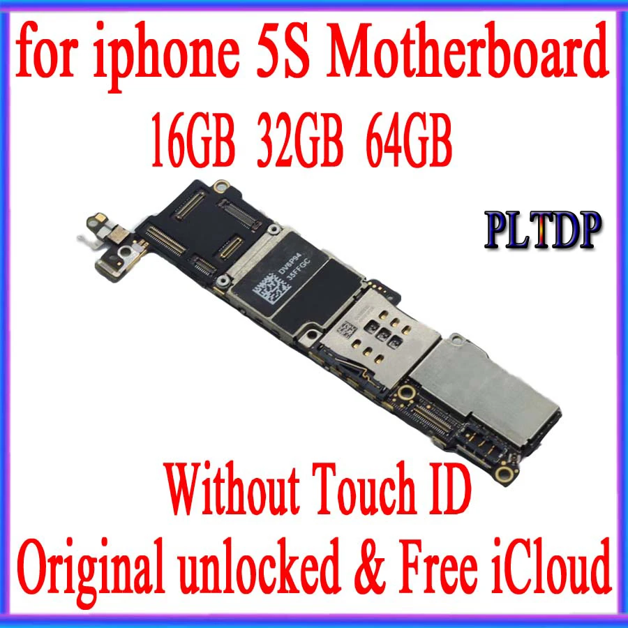 Разблокирована для iphone 5S материнская плата с/без Touch ID, 16 ГБ 32 ГБ 64 ГБ для iphone 5S материнская плата с полным чипом