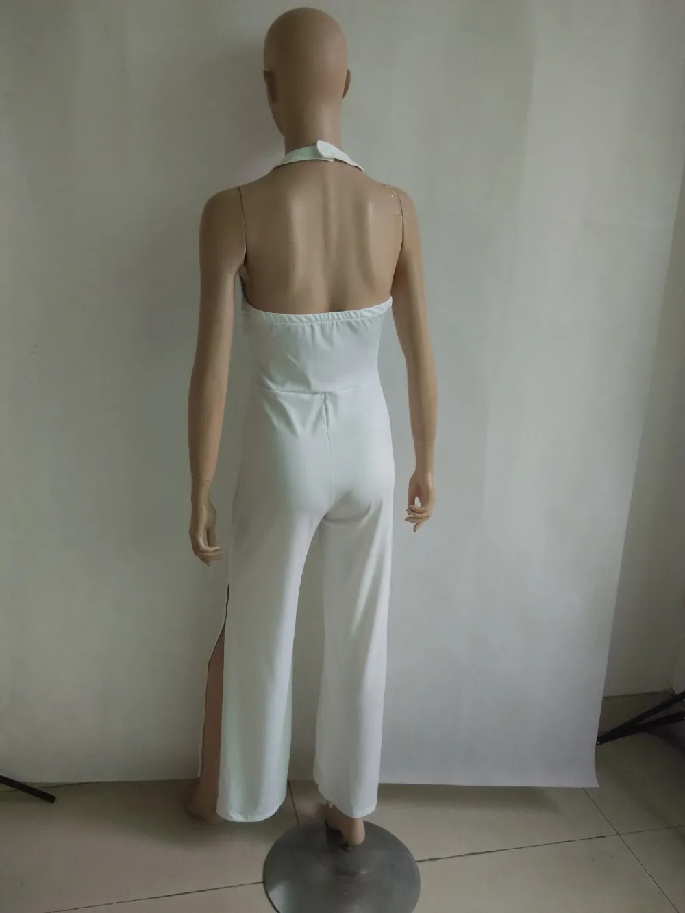 

Sexy Club Evening Party Bandage Rompers Women Jumpsuits Fashion Fashion White Hollow Out Halter Backless Bodycon Jumpsuit