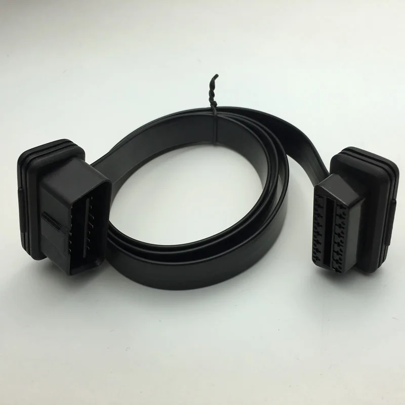 Плоский длиной 1 м очень тонкие кабель в тканевой оплетке разных цветов OBD OBD2 OBDII