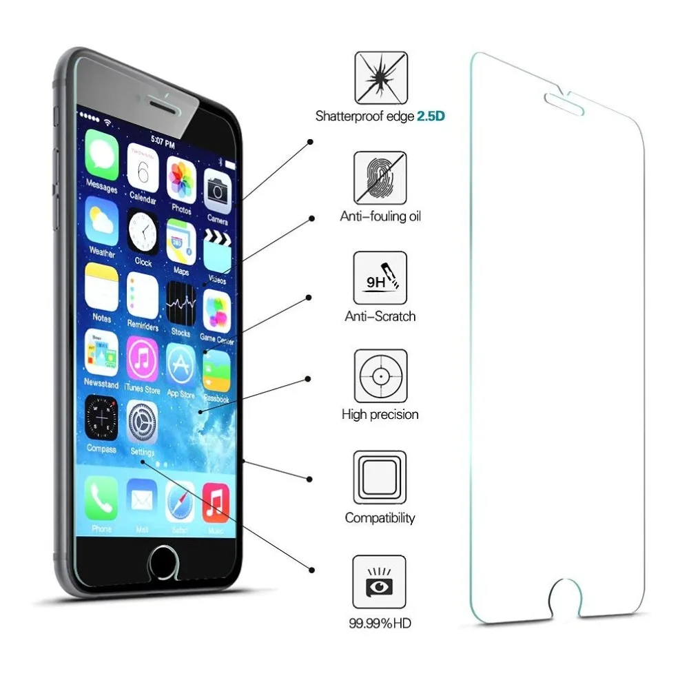 MANTIS для iPhone 5 стекло [3 упаковки] тонкое закаленное 2.5D Edge Toughen Защита экрана 4 6 7 8 Plus X