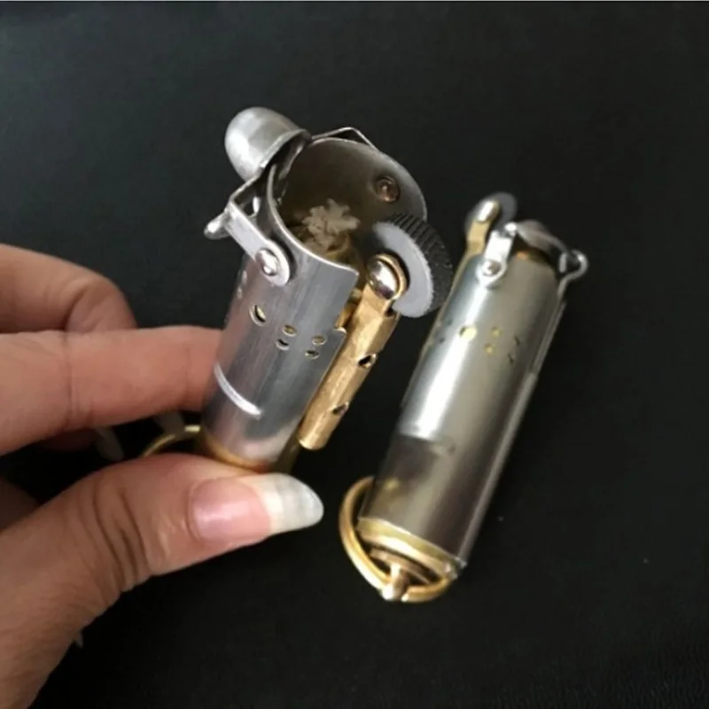 Retro Flame Metal Lighters Kerosene Oil Lighter Grinding Wheel Fire Refillable Cigarette Cigar gasoline Lighters Men Gadget