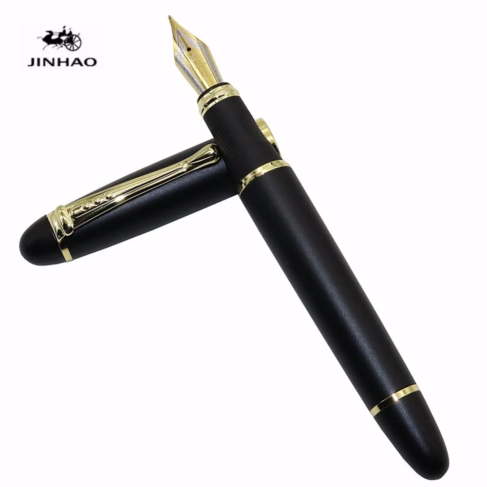 Jinhao X450 самопишущее перо полностью металлический золотой зажим роскошные ручки канцелярские принадлежности для студентов офисные школьные принадлежности