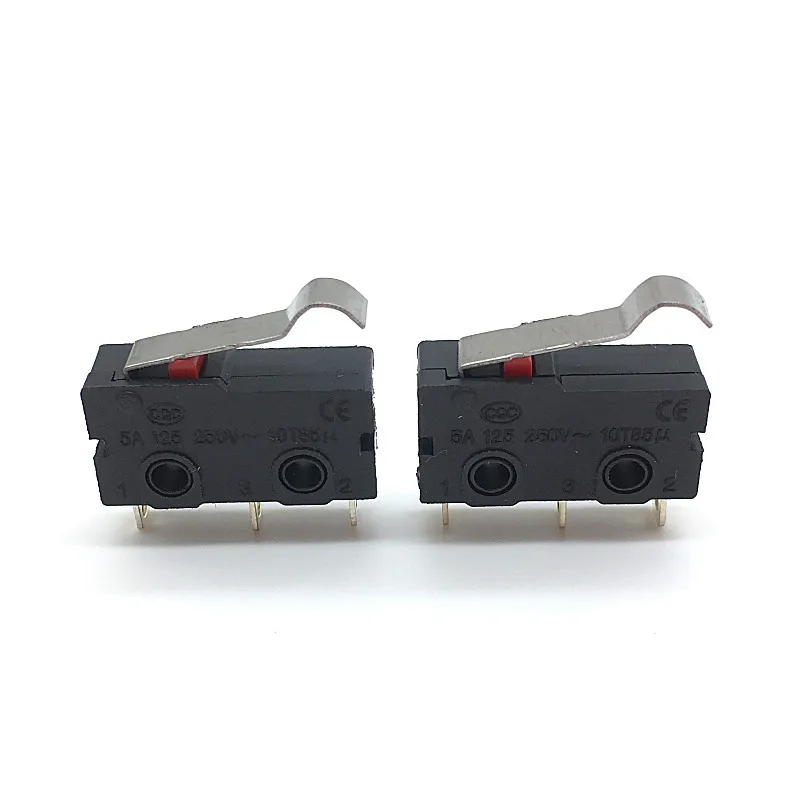 With R Lever 16mm 10 шт. мини микро переключатель роликовый дуговой рычаг SPDT оснастки действие 3A 250 В AC 5A 125 В NC-NO-C с шкивом 3 контакта концевой выключатель - Цвет: With R Lever 16mm