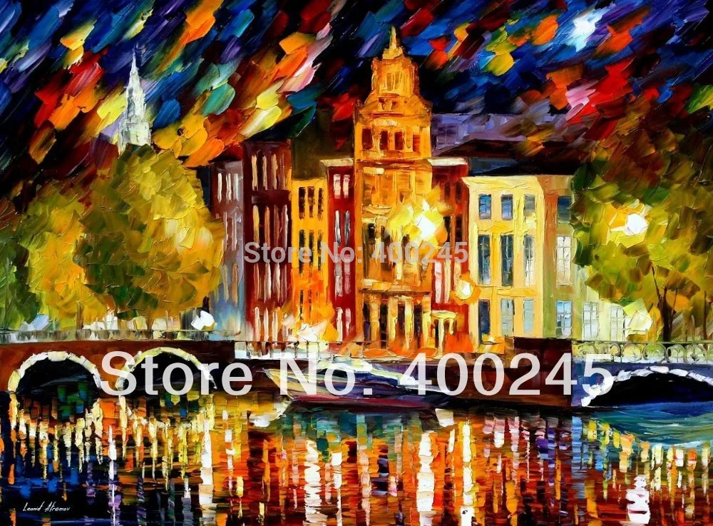 Современная живопись маслом картины для продажи онлайн пейзаж Амстердам осень