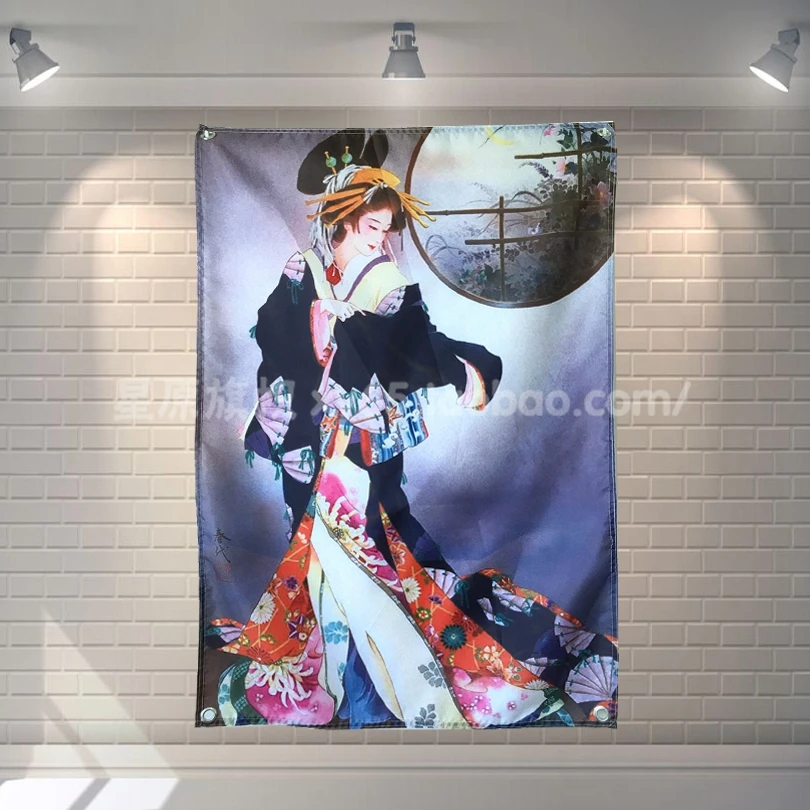 Японский плакат Ukiyo e Geisha баннеры бар кафе отель тема для украшения стен подвесное