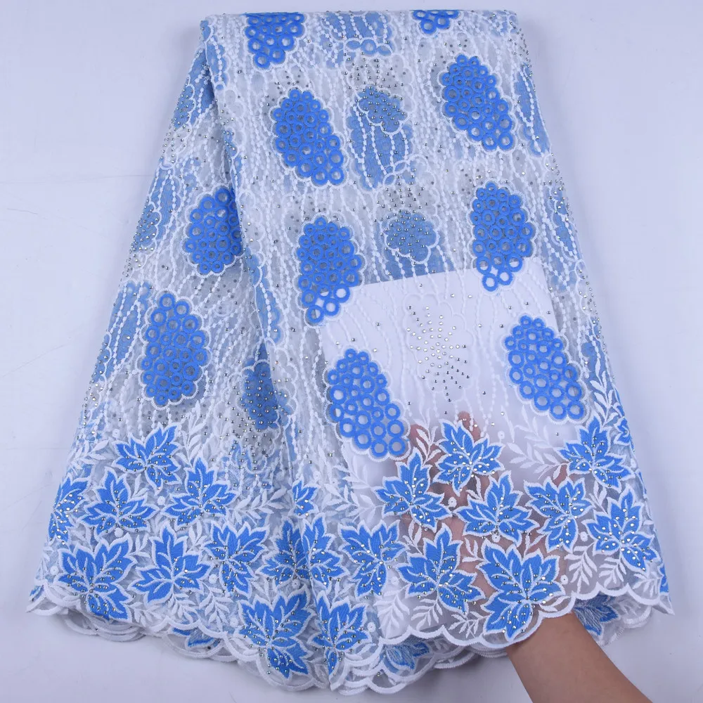 

African Cord Guipure Lace Fabric High Quality 2019 French Net Voile Lace Fabric Nigerian Stones Fabric For Wedding Party Dress