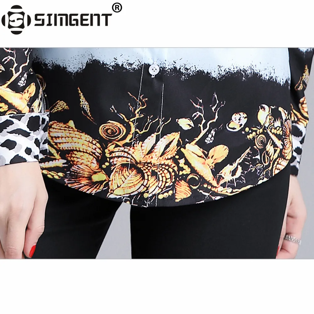 Simgent, леопардовая блузка, новинка, модная, женская, элегантная, повседневная, с принтом, рубашки, тонкая, женская одежда, для девушек, блузки, Top Bloes Dames SG811274