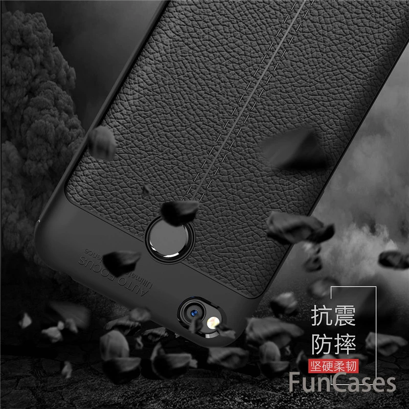 Redmi 4X Case Leather Grained Luxury TPU Shockproof Back Cover For Xiaomi Pro Prime 16GB 32GB Redmi4X mi casa | Мобильные телефоны