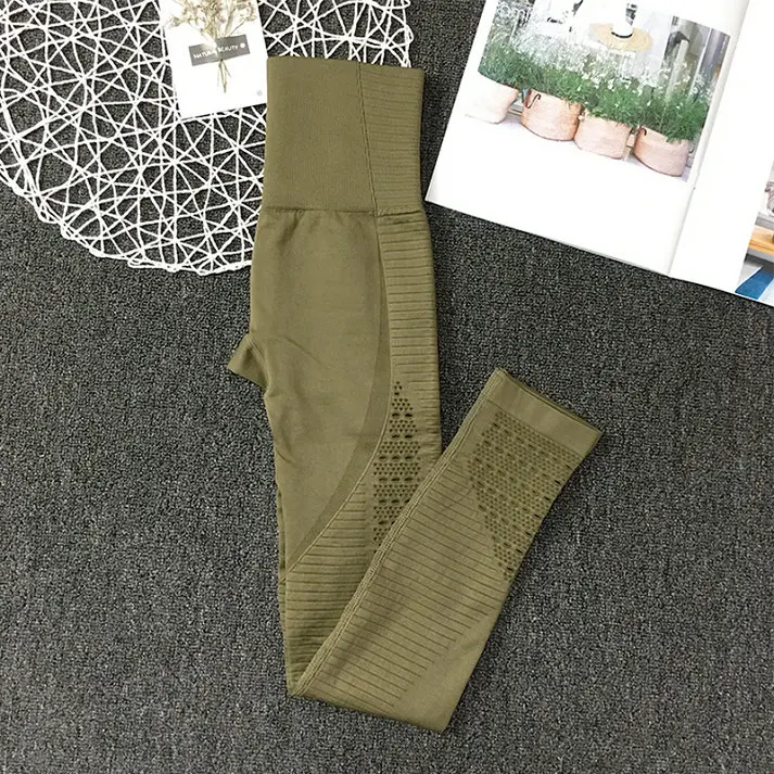 4037army green 16 видов стилей Energy Бесшовные женские леггинсы для фитнеса, бега, йоги, штаны с высокой талией, леггинсы с пуш-ап, спортивные камуфляжные леггинсы для спортзала - Цвет: 4037army green