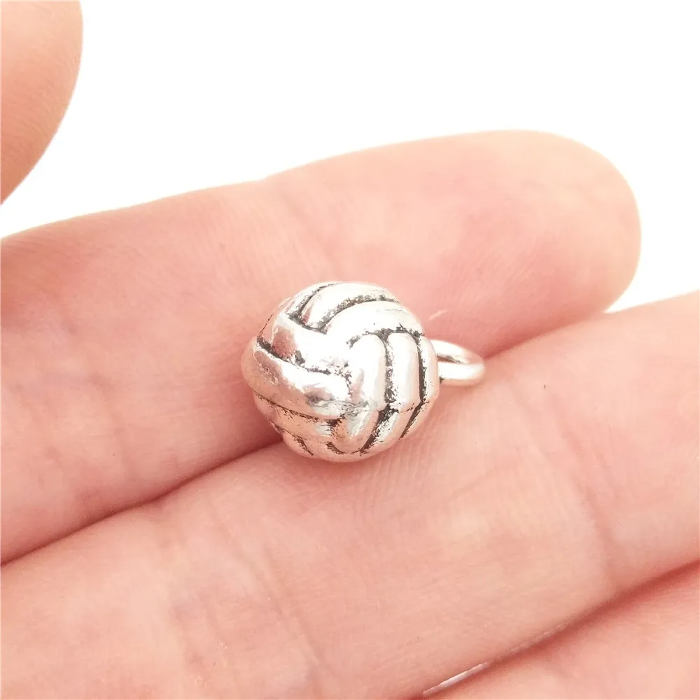 Объемные 30 штук в партии сплав никеля 3D волейбольные Подвески античные