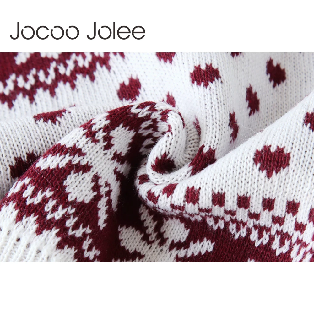 Jocoo Jolee свитер с оленями Женский Повседневный с длинным рукавом Уродливый Рождественский вязаный свитер женский новогодний свитер пуловер