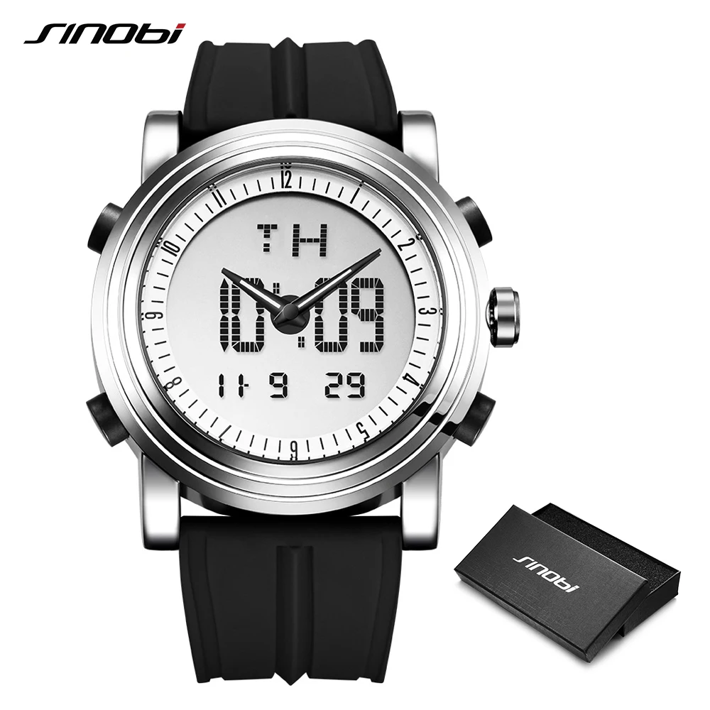 

SINOBI Men's Digital Wrist Watch Man Chronograph Watches Waterproof Geneva Quartz Sports Running Watch Clock Relogio Masculino