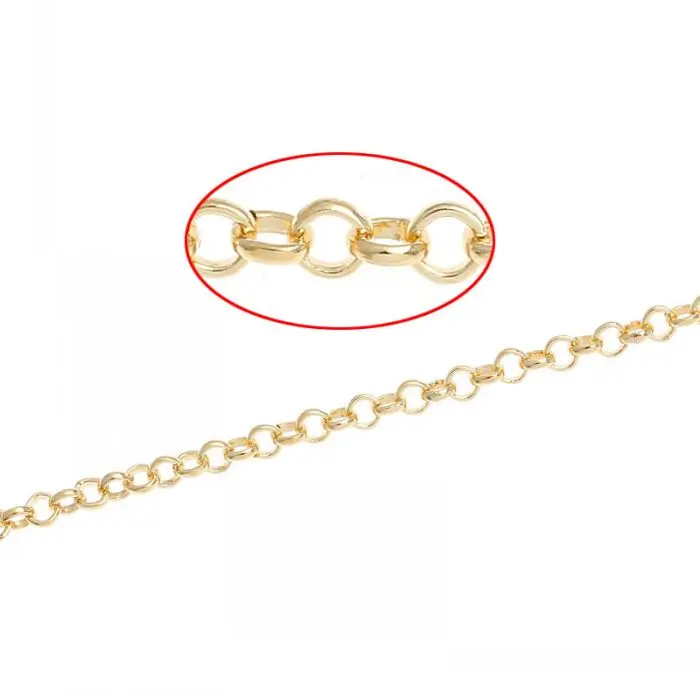 

DoreenBeads Retail Link-Opened Cable Chains Findings KC Gold color 2.5mm,10M