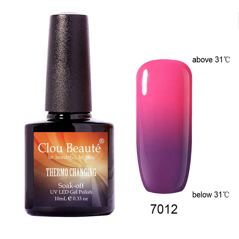 7012 Clou Beaute термо меняющийся Гель-лак для ногтей замачиваемый УФ-Гель-лак для ногтей УФ/светодиодный температурный Гель-лак стойкий лак - Цвет: 7012