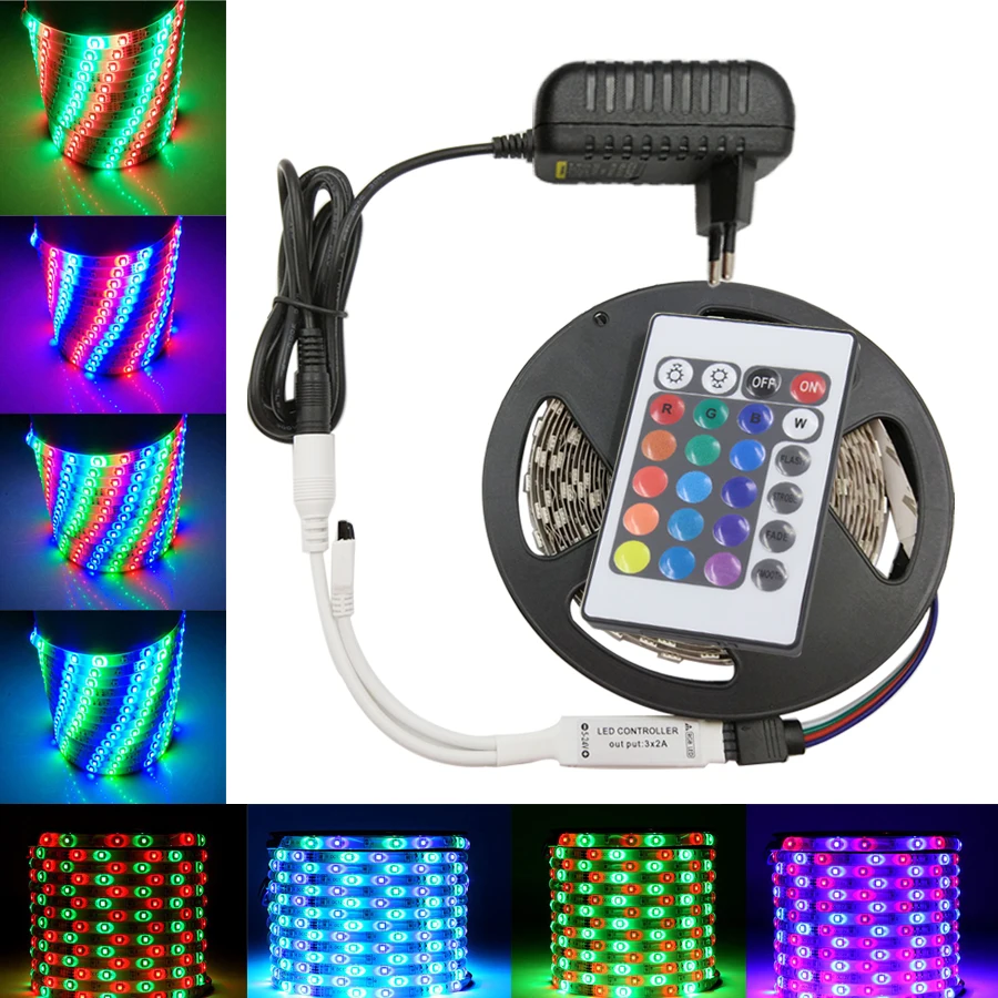 IPILY Светодиодные ленты света rgb 5 м DC12V 3014 Светодиодная лента светодио дный с