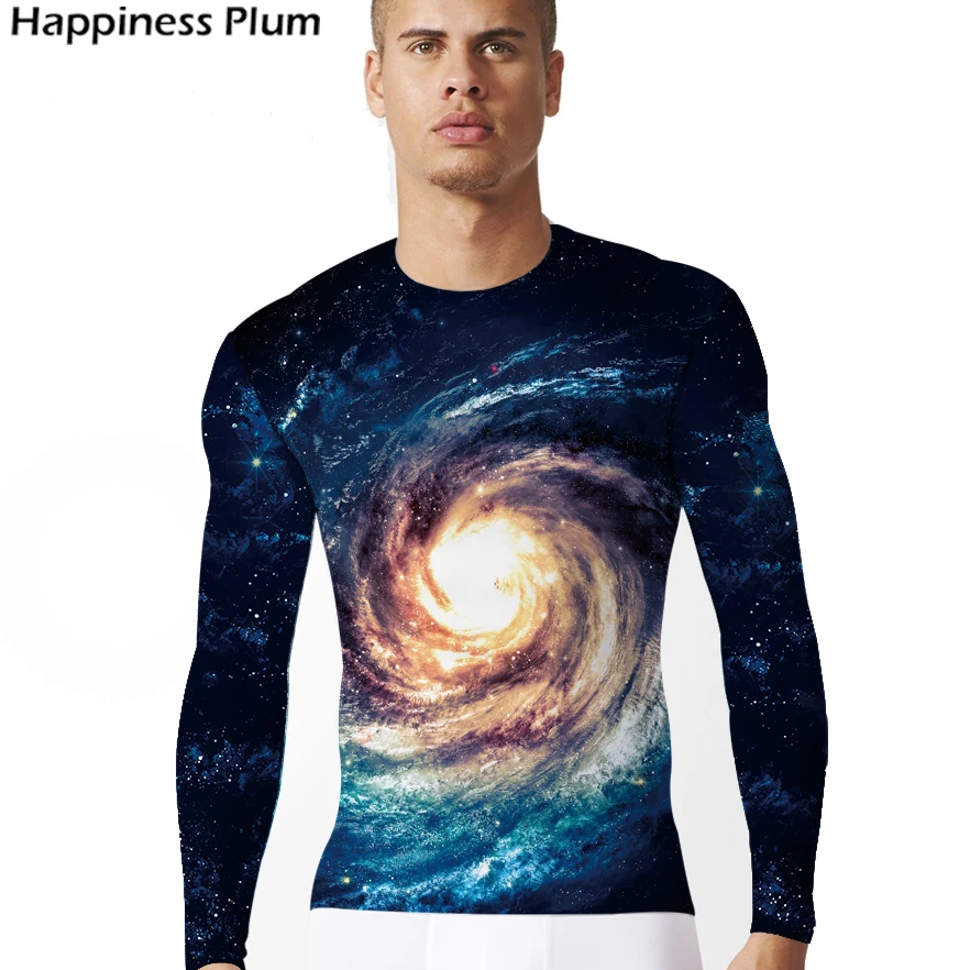 Galaxy Shirt Space T Men Long Sleeve 3d T-shirts Print Nebula T-shirt Fashion Brand Clothing Summer Tops Tees Cool Sim | Мужская одежда