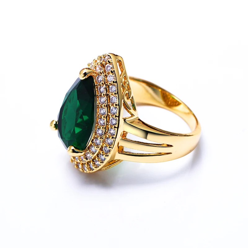New Arrival Women Green Stone Ring Setting with Cubic Zirconia Lead free Nice Cute ring Free Shipping anillo bague anel|wedding rings|cute ringsring
