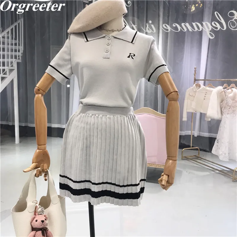 Женский спортивный костюм Orgreeter вязаный комплект из 2 предметов рубашка с