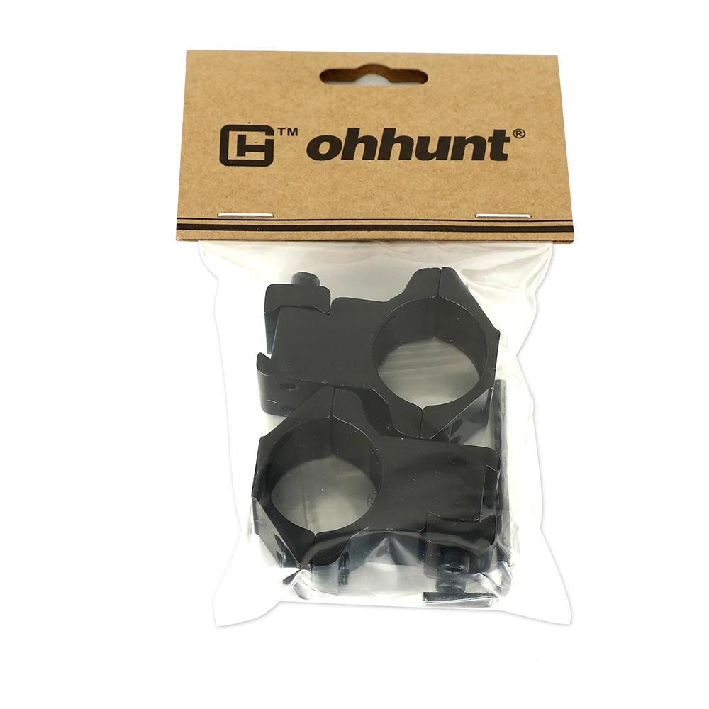 

ohhunt 2PCs Tactical Scope Rings 1 inch 25.4mm 11mm Dovetail Rail Mount High Profile with Stop Pin for Hunting Riflescope