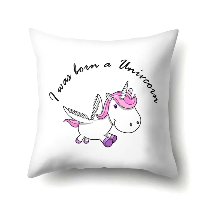 45x45cm Unicorn Pillow Case Party Supplies Cotton Blend Cushion Cover Sofa Baby Shower Children Birthday Gift | Дом и сад