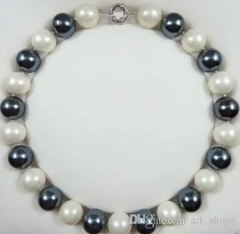 FFREE доставка ** Редкие натуральные 16 мм белые черные жемчужные круглые бусины