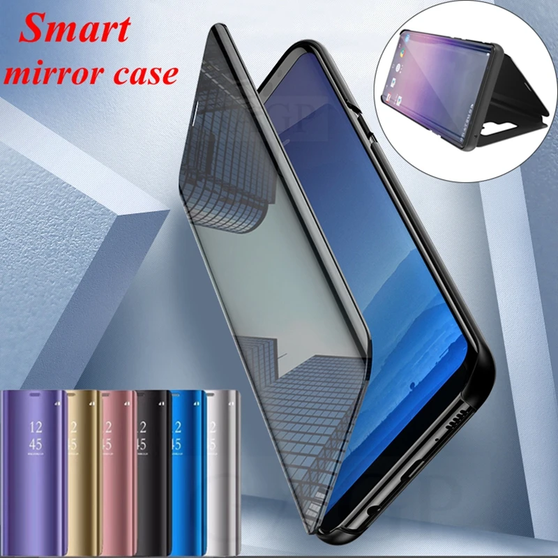 Зеркальный чехол книжка для Samsung Galaxy Note 9 S9 S8 plus умный 8 5 S7 edge S6 чехлы
