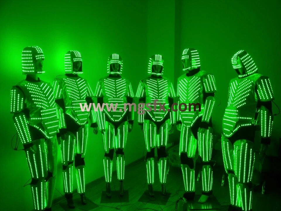 Танцевальный Костюм Робота RGB светодиодные костюмы светильник вая одежда для