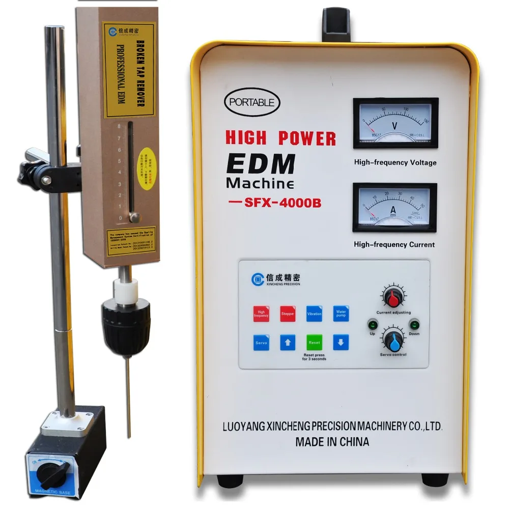 

Spark erosion machine drilling hole in metal machine