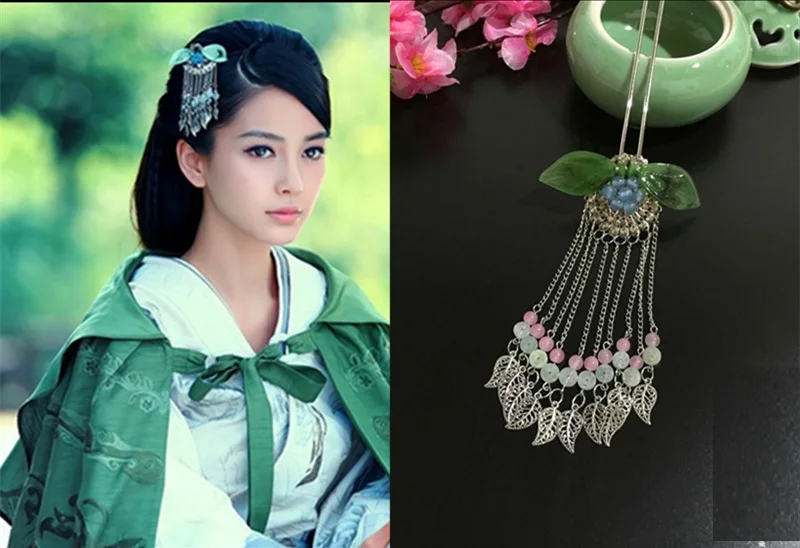Костюм принцессы ханьфу династии ханьфу, зеленый плащ, tv Play Love Story of the dessert-Yun Zhong Ge Female Hanfu