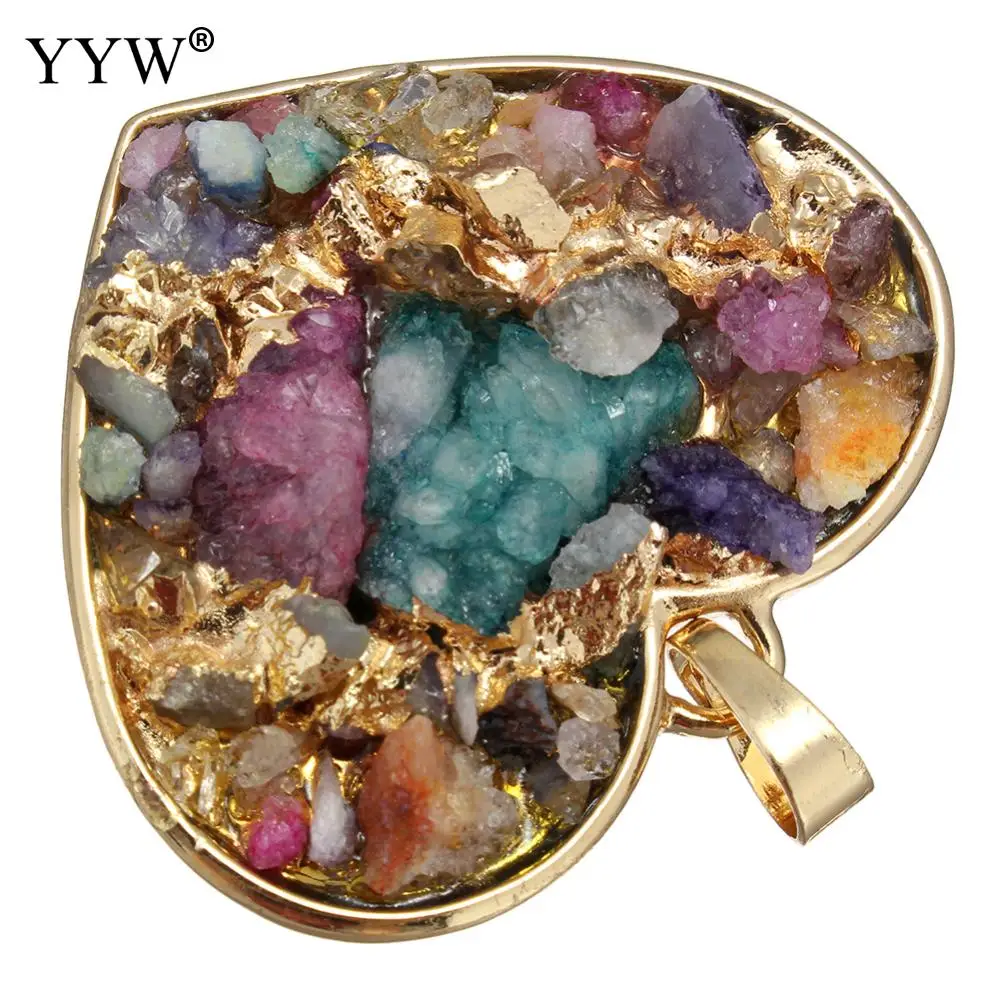 Женская подвеска из натурального камня для изготовления ожерелья латунь со