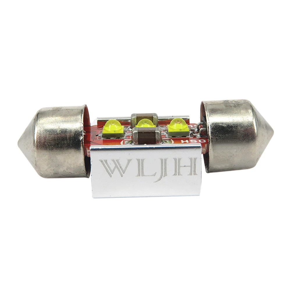 WLJH 2x белый 31 мм светодиодный 3175 3022 гирлянда Светодиодный лампочки Canbus 6428