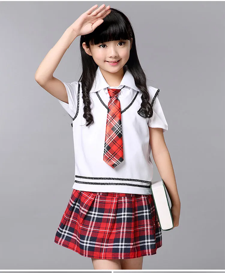 Детская школьная форма одежда с короткими рукавами Хор учеников начальной школы