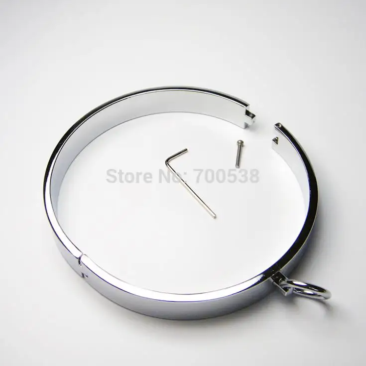 Ошейник для ролевых игр для взрослых Dia 14см Metal Neck Sex Collar, металлический для мужчин, игры в паре, бандаж.