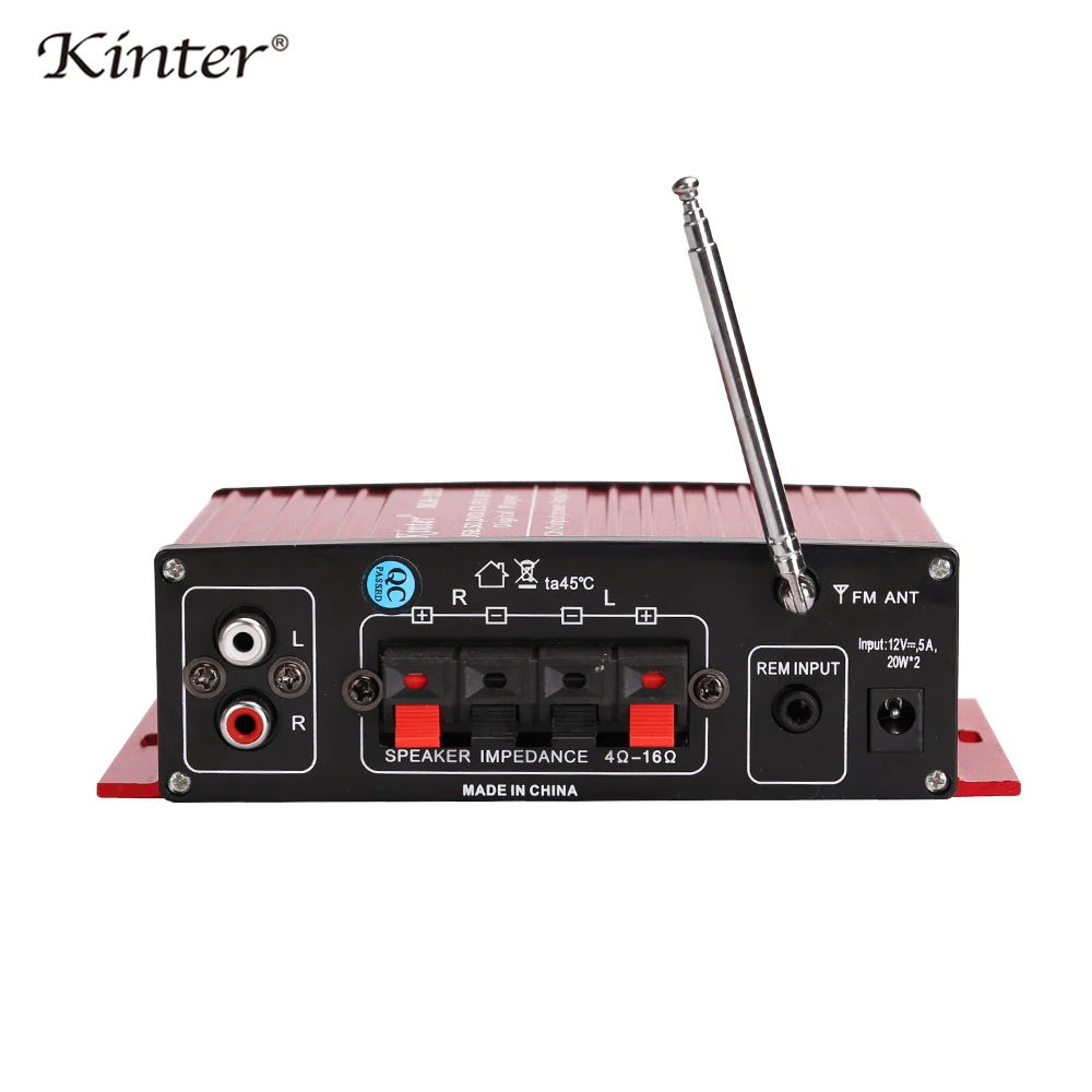 Kinter MA-120 для bluetooth усилитель аудио 2 канала управления бас Hi-Fi стерео звук динамик 20 Вт SD USB ввод FM радио