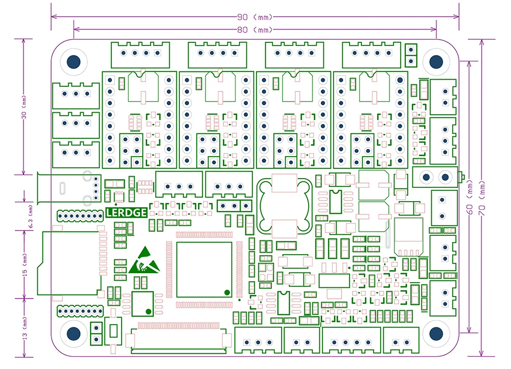 LERDGE-X плата управления 3d-принтером для Reprap, материнская плата 3d принтера с ARM 32 бит, материнская плата управления с 3," сенсорным экраном