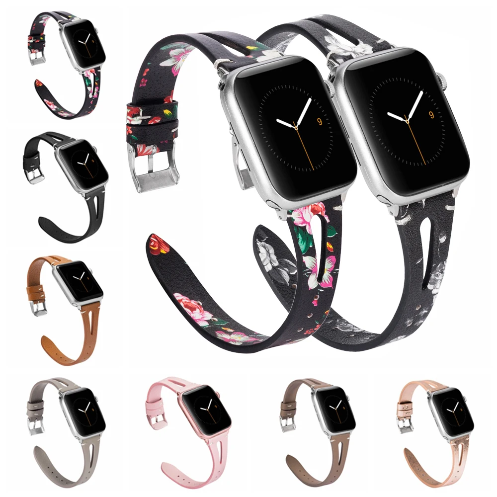 

Toyouths Compatible for Leather Apple Watch Band 38mm/42mm Women Replacement Bands for iWatch Elegant Feminine Look Supple