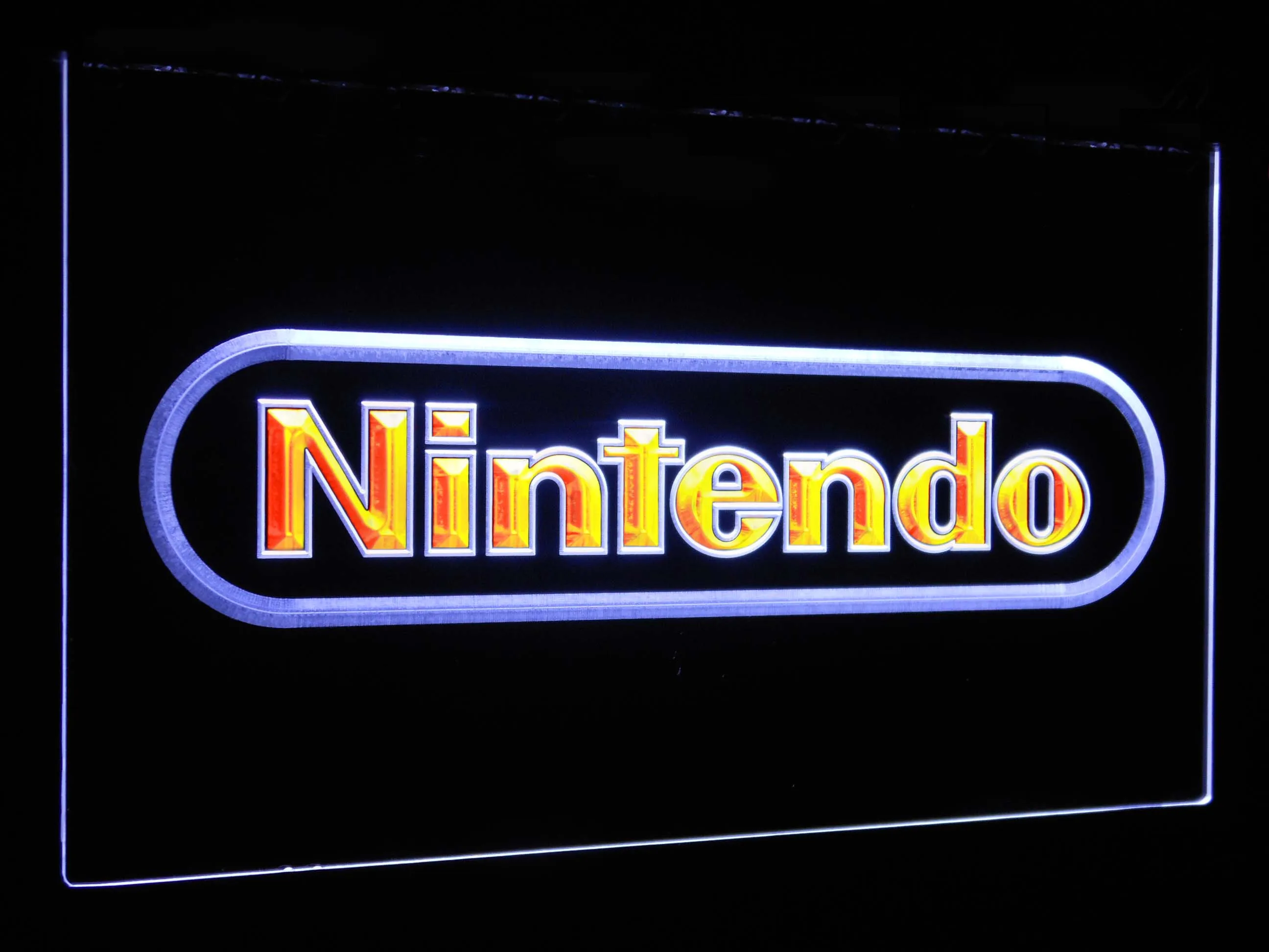 White and Orange Nintendo видео игровая комната бар украшения подарок двойной цвет светодиодный неоновый светильник вывески st6-e0021 - Цвет: White and Orange