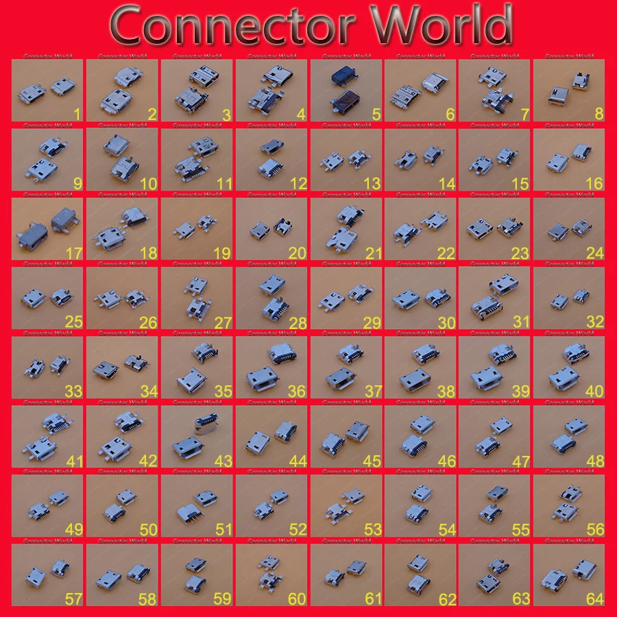 64 модели шт. разъем micro usb 5 контактов mini для Samsung HTC Lenovo ZTE xiaomi планшетов ПК |