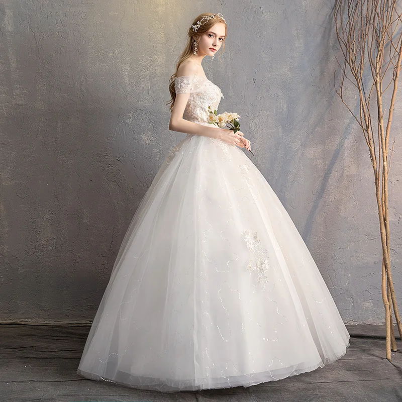 UDFSU Women Vintage Lace Wedding Gowns Off The Shoulder Up Dress Elegant Tulle Ball Gown Bridal | Свадьбы и торжества