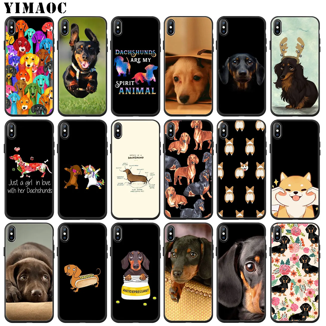 YIMAOC такса собака мопс Мягкий силиконовый чехол для телефона iPhone 11 Pro XS Max XR X 6 6S 7 8